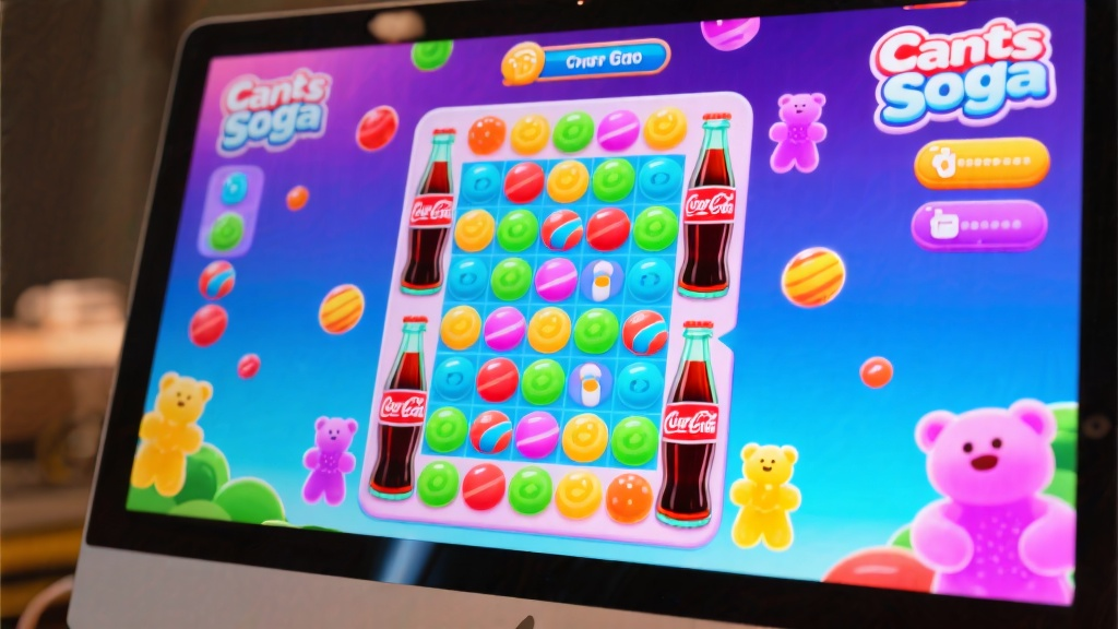 Candy Crush Soda Saga gameplay showing soda bottles and gummy bears