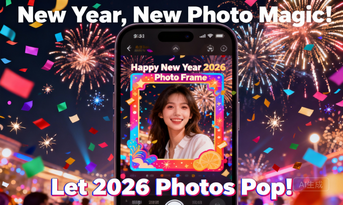 🎉 2026 को स्टाइल में सेलिब्रेट करें हैप्पी न्यू ईयर 2026 फोटो फ्रेम के साथ!