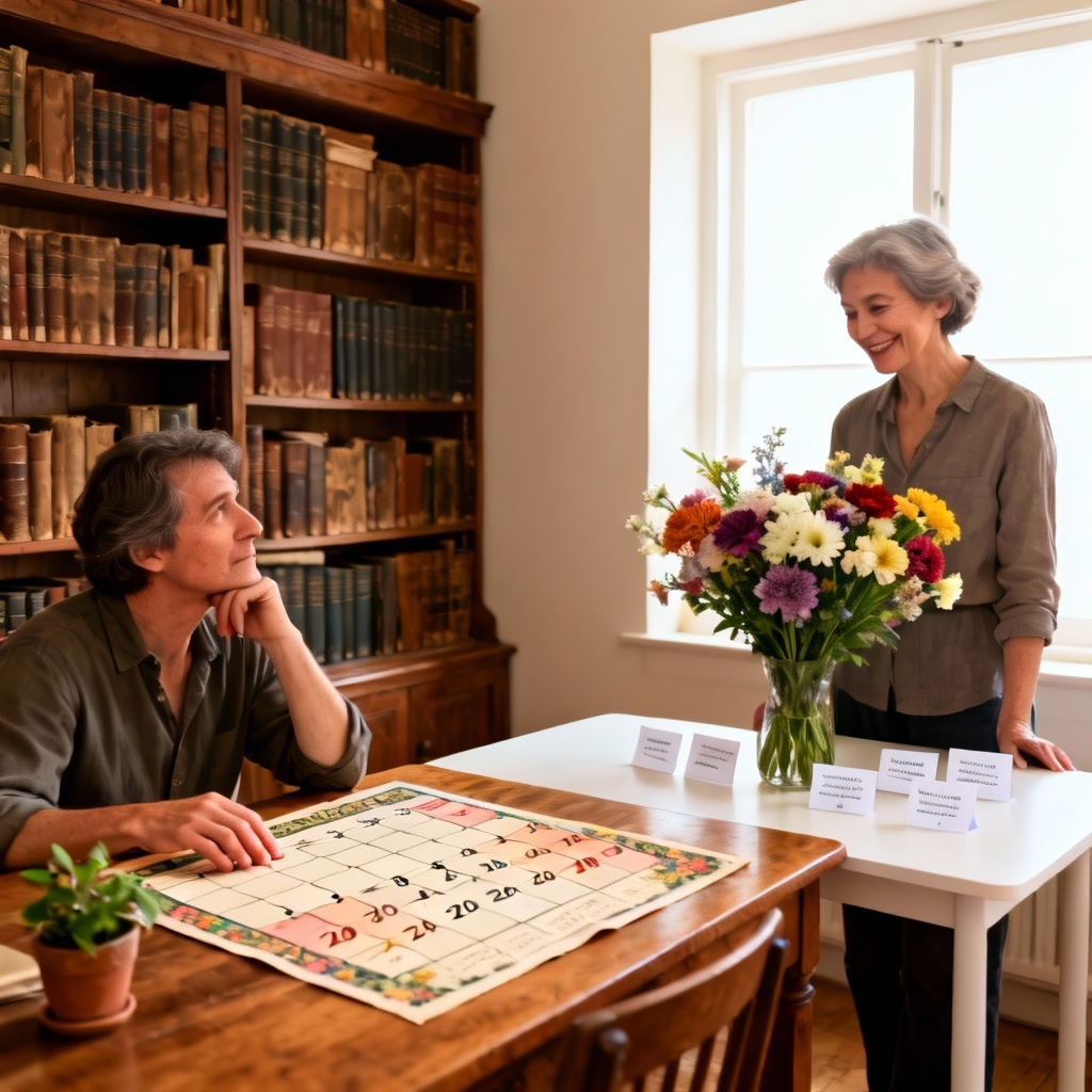 Um belo calendário com diferentes meses marcados