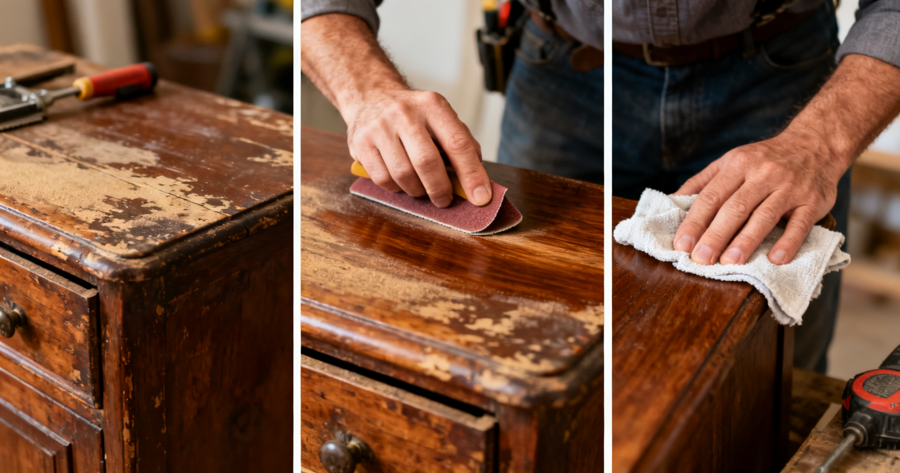 How To Restore Old Wooden Furniture With Basic Sanding And Polishing
