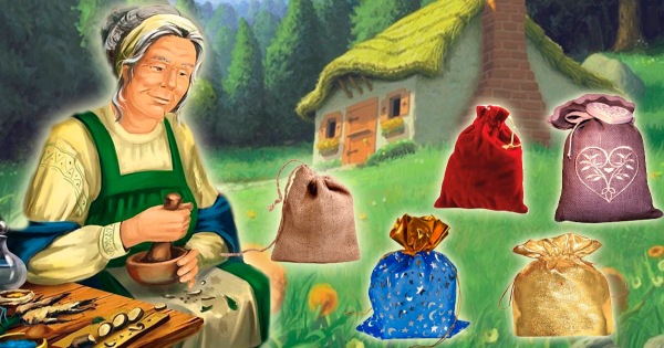 Receive a helpful message from the old lady by choosing a magic bag.