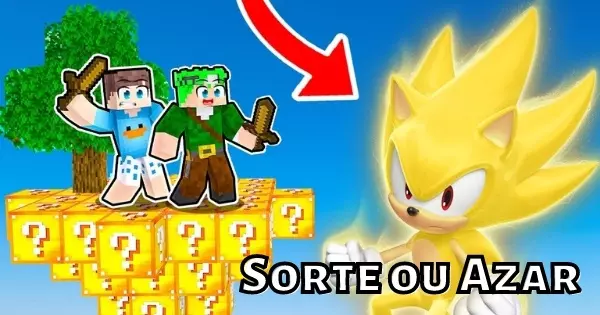 Super Sonic Apareceu! Voc&ecirc; Consegue Derrot&aacute;-lo No Desafio Lucky Block Island No Minecraft?