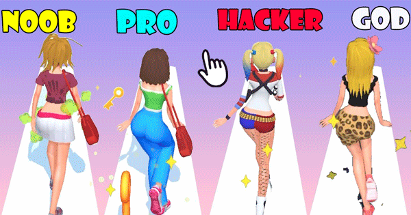 Choose A Skin From NOOB vs PRO vs HACKER in Makeover Run To Reveal Your Hidden Style