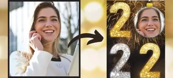 🎆 Celebre o Ano Novo com este incr&iacute;vel efeito de foto de 2022 🎇 Download Gr&aacute;tis!