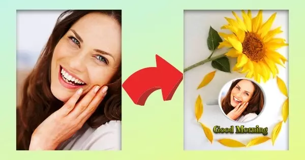 Create An Energetic Photo Of You In A Coffee Cup And Sunflowers! Free Download.