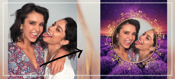 🌺Take A Selfie With Your Best Friend In This Beautiful Nighttime Lavender Landscape - Free Download!