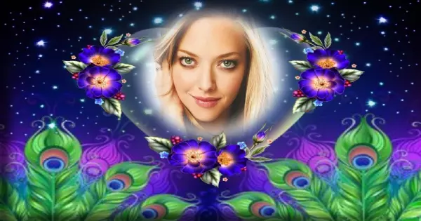 Create Your Amazing Flower & Peacock Feathers Photo! Free Download!