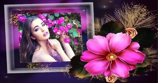 See Your Beautiful Face Along With Fireworks and Flowers! Create Now!