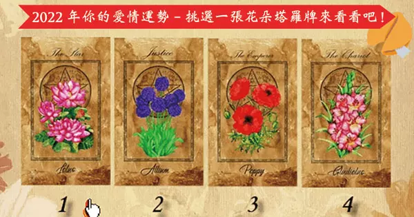 2022年你的愛情運勢-挑選一張花朵塔羅牌來看看吧!