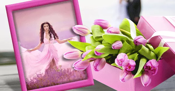 Delicate Bouquet Of Pink Tulips