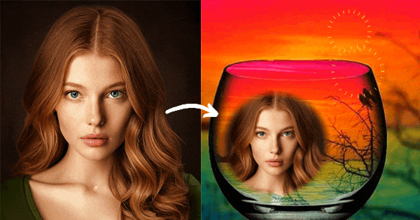 Dise&ntilde;a Tu Encantadora Foto Con Una Copa De Vino En El Atardecer