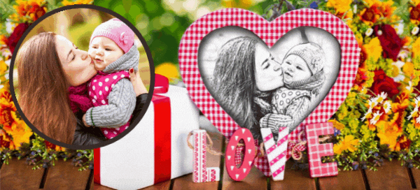 💖Happy Mother's Day | Turn Your Photo Into A Splendid Sketch In This Lovely Heart Frame