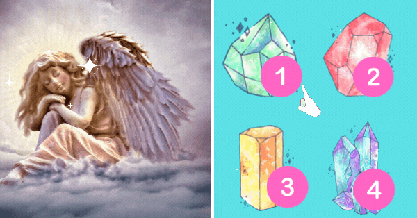 Your Guardian Angel Brings You A Crystal. Tap One To Reveal What Good News Await You!