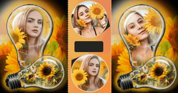 Free Sunflower Frame | Add Your Photo Inside A Beautiful Light Bulb For Free!