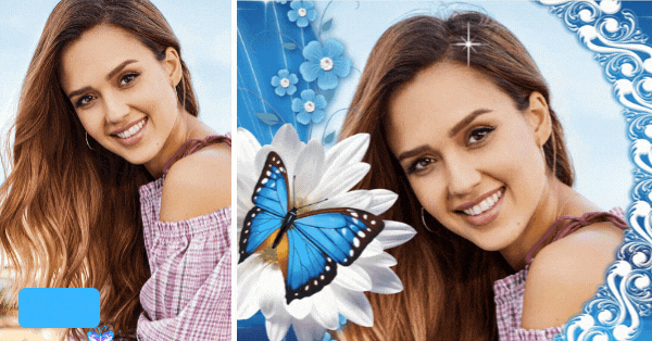 Crie Sua Nova Foto Com Linda Borboleta E Flor De Margarida | Efeitos Gr&aacute;tis!