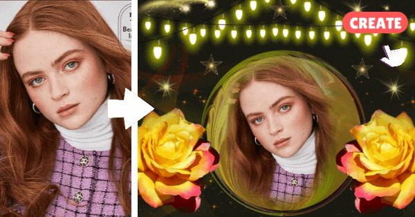 Make Your Own Magical Photo With Lights And Flowers In Seconds