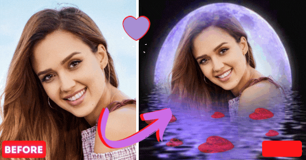 Moldura De Lua Gr&aacute;tis | Crie Sua Foto Brilhante No Mar De Cora&ccedil;&otilde;es!