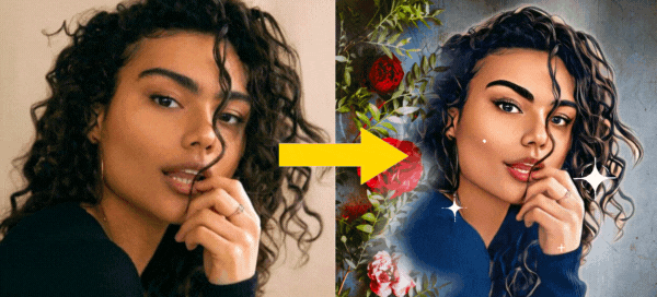 Sua Foto Com O Lindo Efeito de Brilhos E Rosas! Venha Experimentar Agora