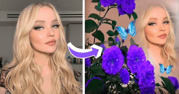 Free Photo Editor | Add Beautiful Purple Flowers To Your Selfie Now