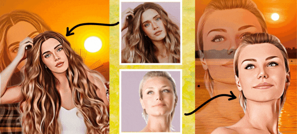 🌅Cartoon Face Filter | Your Portrait By The Sunset