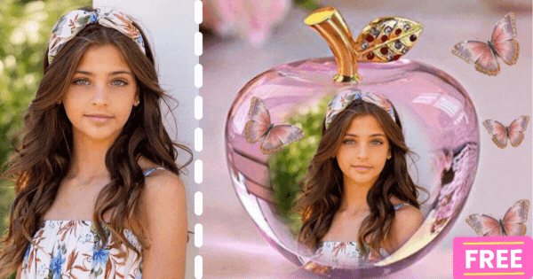 Beautiful Apple & Butterfly Frame - Make Your Photo Here!