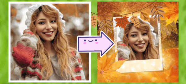 🍂Autumn Is Here So Create Your Photo In The Orange Leaves