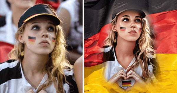 Zeichne deinen Cartoon-Avatar auf die deutsche Flagge! Kostenlose Karikatur!