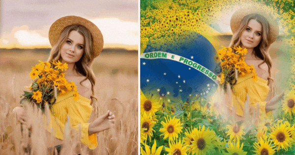 🔥Desenhe Seu Avatar De Desenho Animado Na Girass&oacute;is E Bandeira Do Brasil!