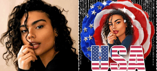 Draw Your Cartoon Avatar On The Rose-Shaped Flag Of The USA!