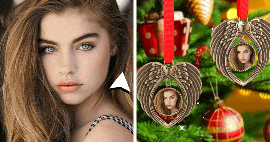 Christmas Memory Frame 🎄 Make Your Angel Pic Now!
