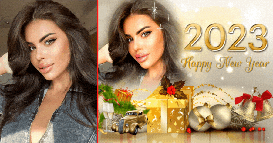 🎁 Moldura Popular de Ano Novo 2023!