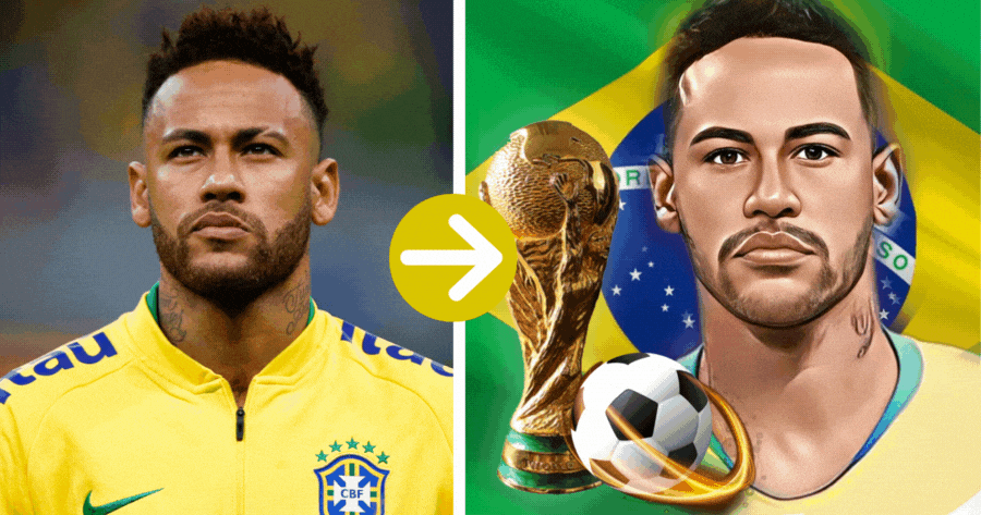 ⚽ Rumo Ao Hexa | Desenhe Sua Caricatura Na Bandeira E  Apoie O Brasil! 💚💛