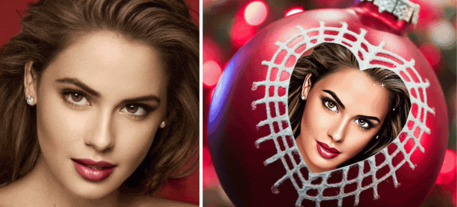 Merry Christmas | See Your Cartoon Avatar In This Beautiful Christmas Ball