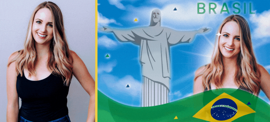 🙏Create Your Photo With Christ The Redeemer And Brazil Flag