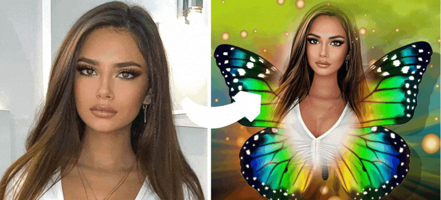 Create Your Amazing Butterfly Photo With This Cartoon-Face Effect