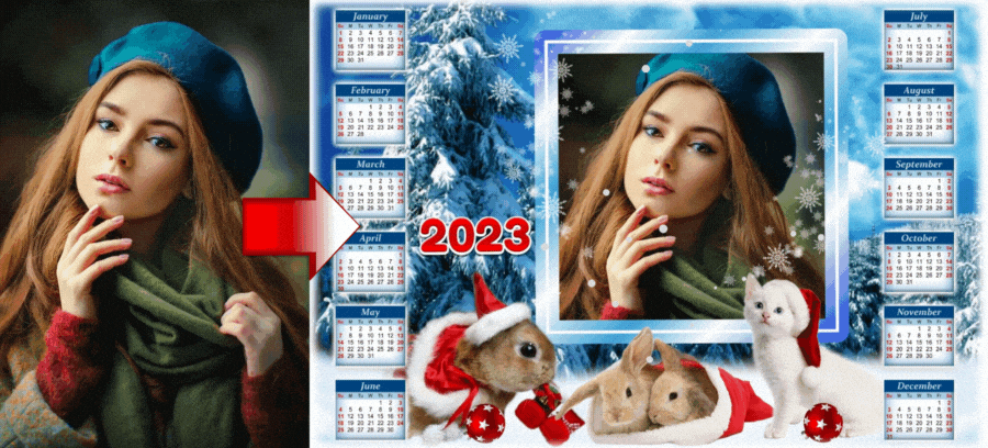 Add Your Photos In This 2023 Christmas Style Calendar Photo Frame