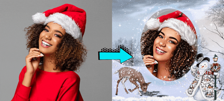 See Your Cartooned Portrait In This Beautiful Christmas Winter Frame! ☃