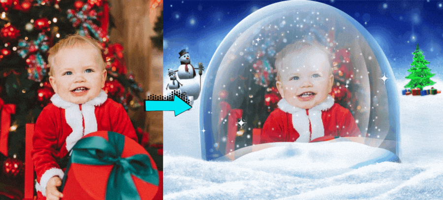 Create A Beautiful Winter Photo Of Your Child Inside This Snowy Crystal Ball