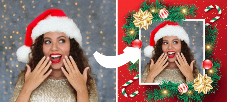 Add Your Photo In This Christmas Square Photo Frame