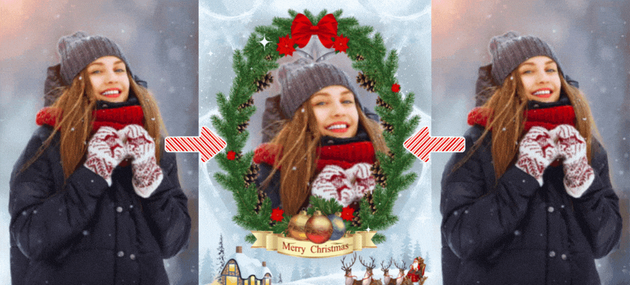 This Beautiful Wreath Warms Your Photo In This Snowy Christmas Landscape
