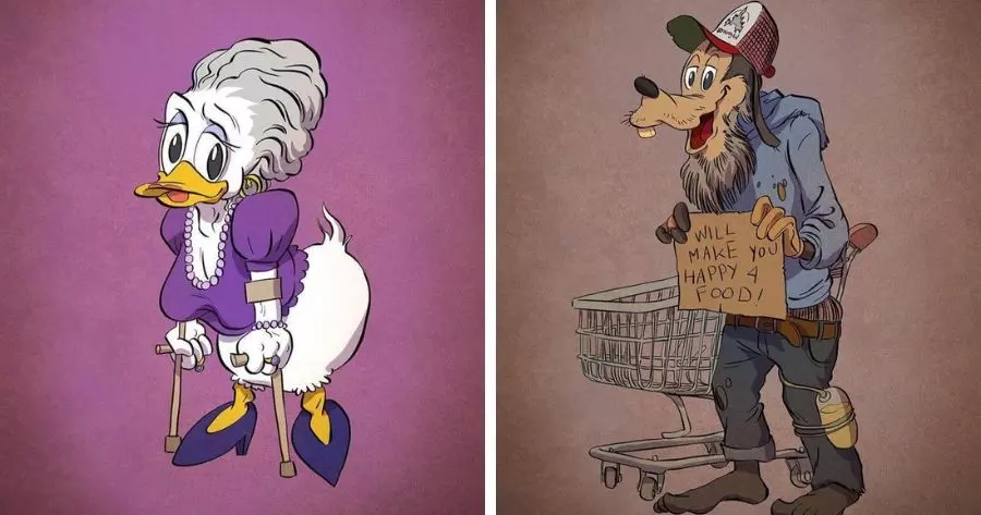 If Famous Cartoon Characters Aged Like The Rest Of Us Would You Like Them?