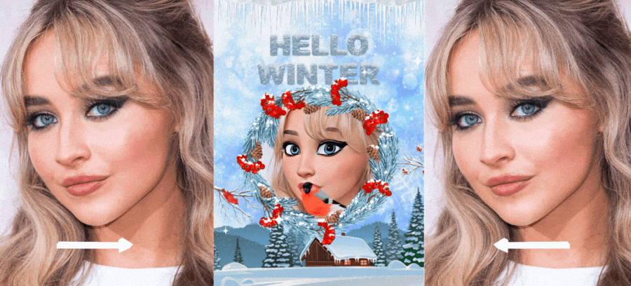 Say Hello Winter With This Snowy Frame And Your Cartoon Photo ❄
