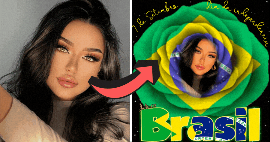 Brazil Flag Flower Frame - Add It To Your Photo!