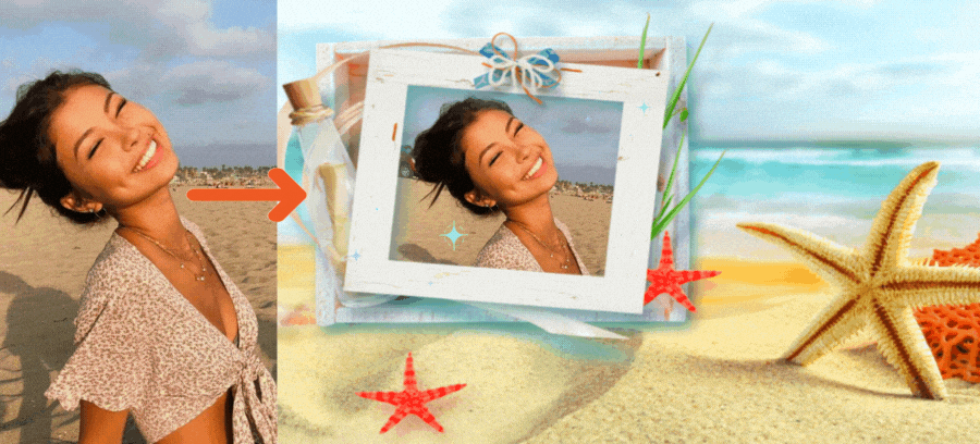 Enjoy Summer In This Relaxing Frame Next To A Beautiful Starfish ⭐
