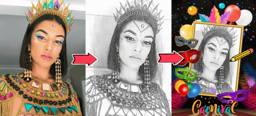 Create A Pencil Sketch Of You Wearing Your Carnival Costume ✏