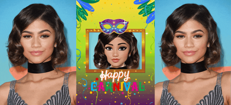 Wish Everyone A Happy Carnival With Your 3D Cartoon Photo In This Frame!