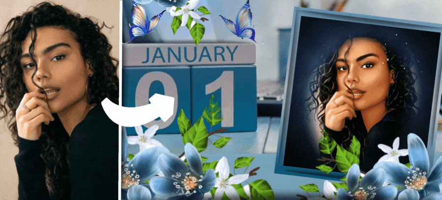 Ciao Gennaio | Aggiungi Le Tue Foto In Questa Bellissima Cornice Per Foto Di Gennaio