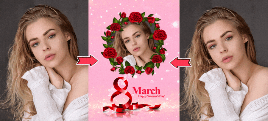 International Women&rsquo;s Day | Commemorate March 8th Adding Your Photo In This Pink Frame