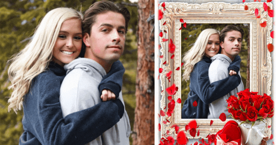 Tạo ra bức ảnh độc nhất của bạn v&agrave; người ấy với khung h&igrave;nh hoa cho ng&agrave;y Valentine!