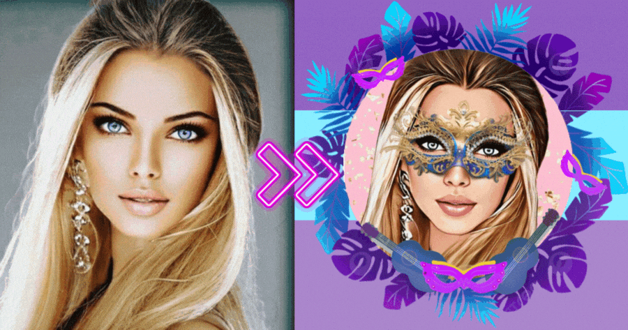 H&oacute;a trang với mặt nạ để tham dự lễ hội h&oacute;a trang Carnival